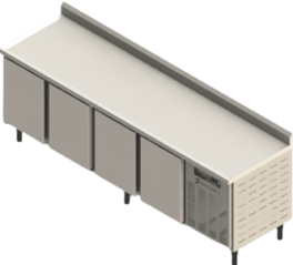 Refrigerador Horizontal com 4 Portas Inox
